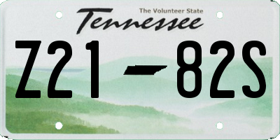 TN license plate Z2182S