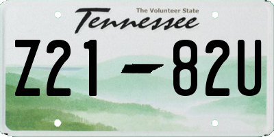 TN license plate Z2182U