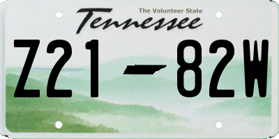 TN license plate Z2182W
