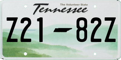 TN license plate Z2182Z