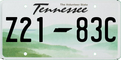 TN license plate Z2183C
