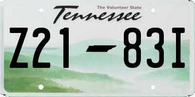 TN license plate Z2183I