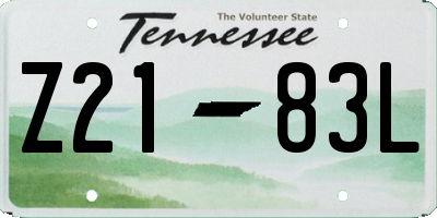 TN license plate Z2183L