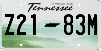 TN license plate Z2183M