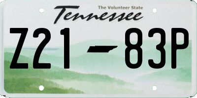 TN license plate Z2183P