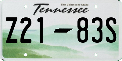 TN license plate Z2183S