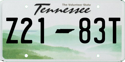 TN license plate Z2183T