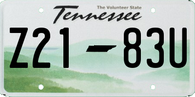TN license plate Z2183U