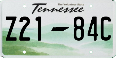 TN license plate Z2184C