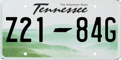 TN license plate Z2184G