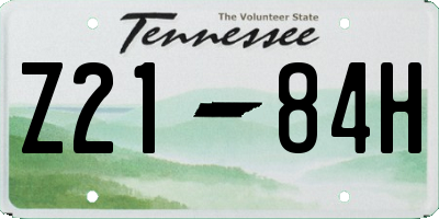 TN license plate Z2184H