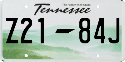 TN license plate Z2184J