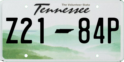 TN license plate Z2184P