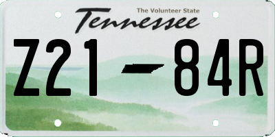 TN license plate Z2184R