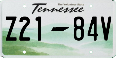 TN license plate Z2184V