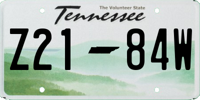 TN license plate Z2184W