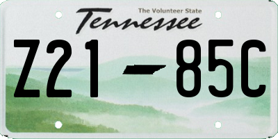 TN license plate Z2185C