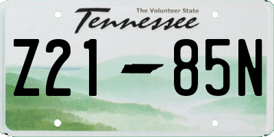 TN license plate Z2185N