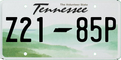 TN license plate Z2185P
