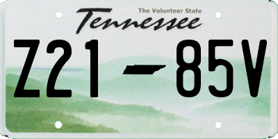 TN license plate Z2185V