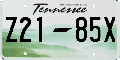 TN license plate Z2185X