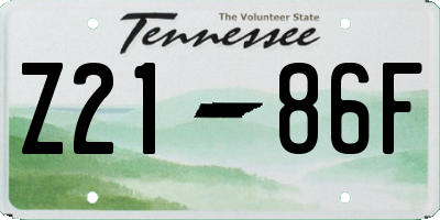 TN license plate Z2186F
