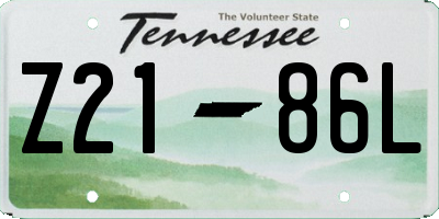 TN license plate Z2186L