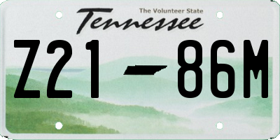 TN license plate Z2186M