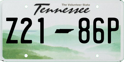 TN license plate Z2186P