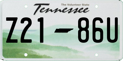 TN license plate Z2186U
