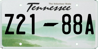 TN license plate Z2188A
