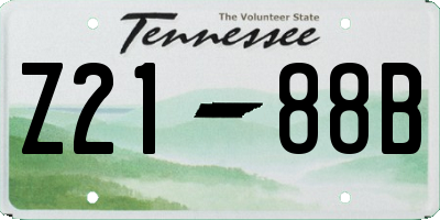 TN license plate Z2188B
