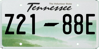 TN license plate Z2188E