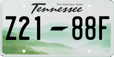 TN license plate Z2188F
