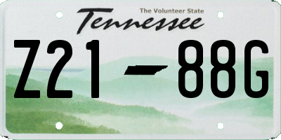 TN license plate Z2188G
