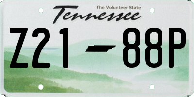 TN license plate Z2188P