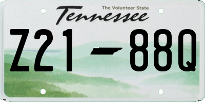 TN license plate Z2188Q