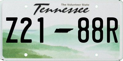 TN license plate Z2188R