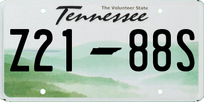 TN license plate Z2188S