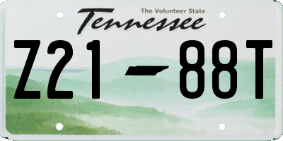 TN license plate Z2188T