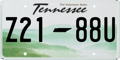 TN license plate Z2188U