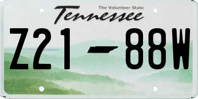 TN license plate Z2188W