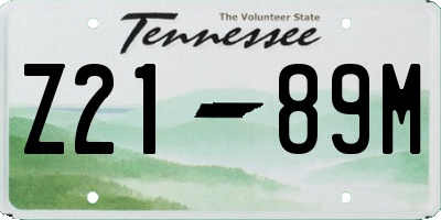 TN license plate Z2189M