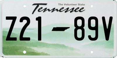 TN license plate Z2189V