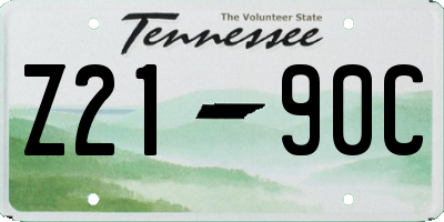 TN license plate Z2190C