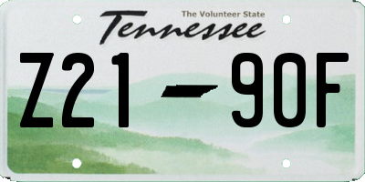 TN license plate Z2190F