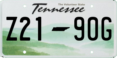 TN license plate Z2190G