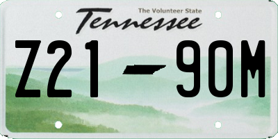 TN license plate Z2190M