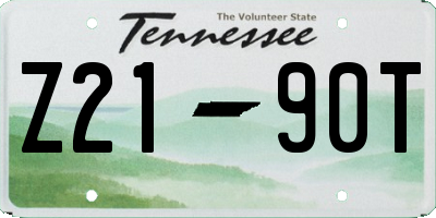 TN license plate Z2190T