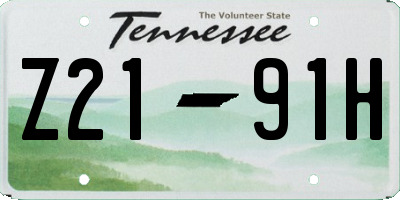 TN license plate Z2191H